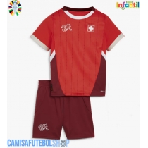Camisa de time de futebol Suíça Replicas 1º Equipamento Infantil Europeu 2024 Manga Curta (+ Calças curtas)